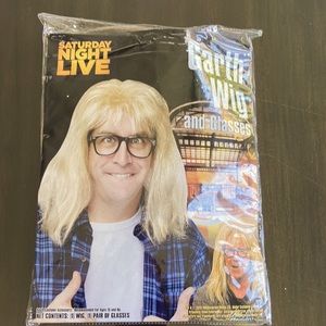 Saturday Night Live Garth Wig & Glasses Wayne’s World Party Time Costume EUC!
